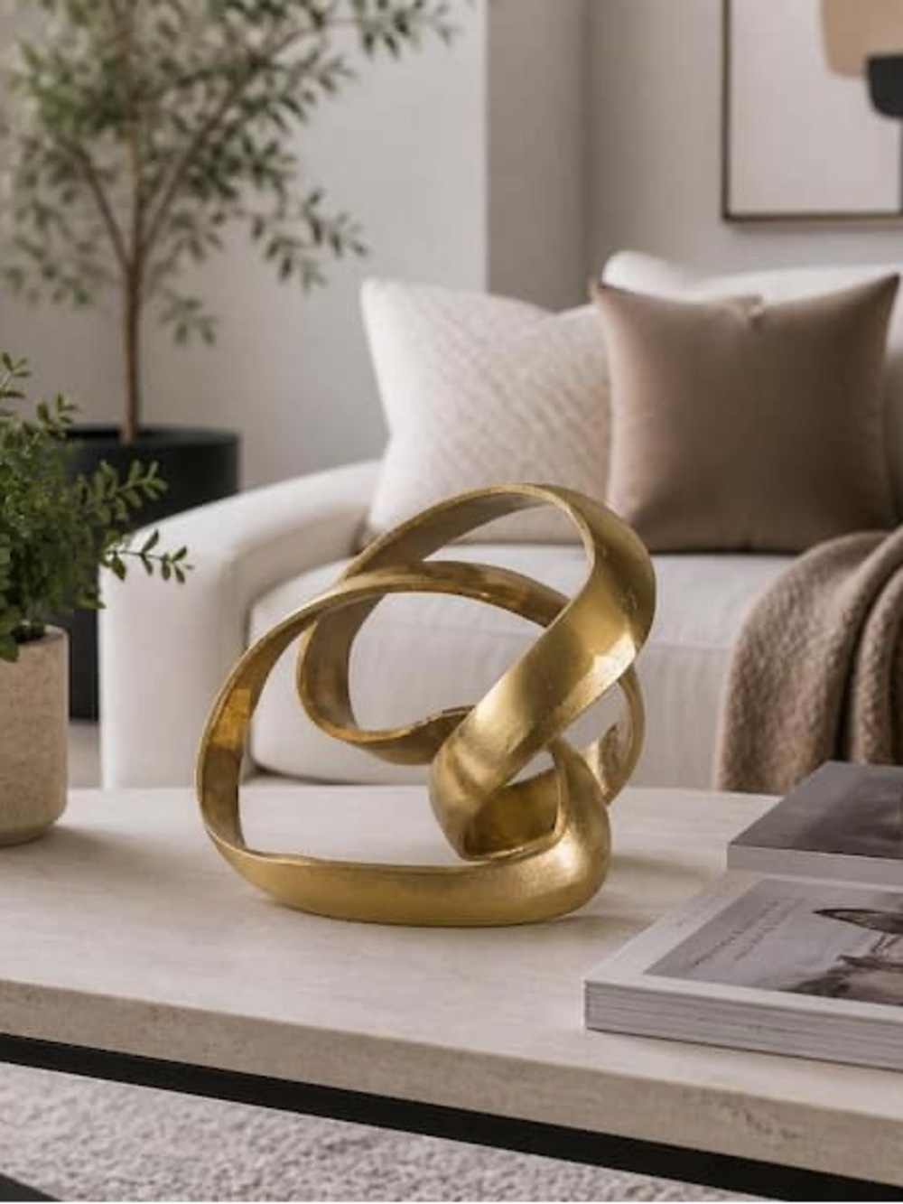 Studio McGee Gold Abstract Sculptural Accent - Modern Home Decor